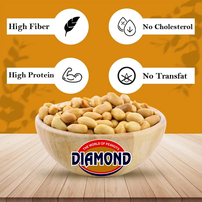 DIAMOND SING Peanuts - Israeli Jumbo Roasted Salted Peanut with Husk, Roasted Groundnut 180 Gms | High Protein - Gluten Free Mungfali | Vacuum Packed Singdana (Pack of 4) 180 Gram Each