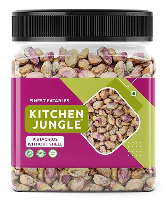 Kitchen Jungle Pistachio Kernals Without Shell Whole, Mota Pista | Bada Pista (250Gm Jar Pack Of 1)
